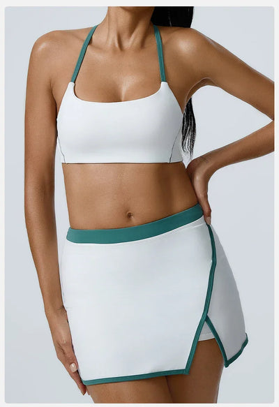 Women Yoga  Workout Set Bra and Shorts Two Piece Patchwork Open Sexy Back Elastic Fitness Sexy Yoga Outfit Sport  Women