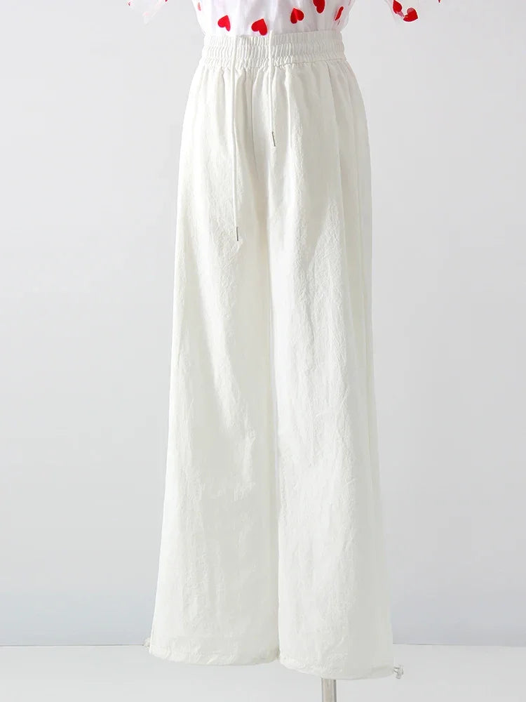 White Sweatpants For Women High Waist Loose Joggers Straight Trousers Female Black Spring Summer Casual Woman Long Pant Wide Leg