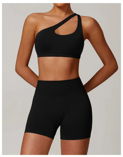 Women Underwear Sports Bra Push Up Fitness Bras One Shoulder Shockproof Yoga Bra Black White Yoga Running Bra Sexy Workout Vest