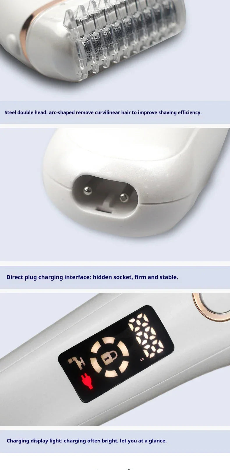 Electric Razors for Women Face Shaver Facial Hair Removal Painless Shaving Knife Body Trimmer for Arm Hands Leg Bikini Epliator