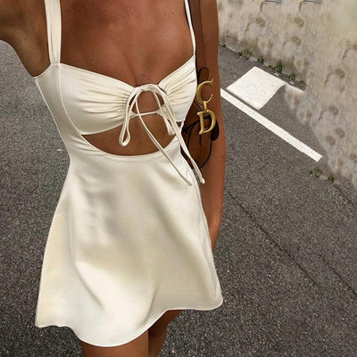 1pc Sexy Hollow Out Bandage Summer Dresses For Women Spaghetti Strap Evening Mini Dress Female Elegant Party Vestidos