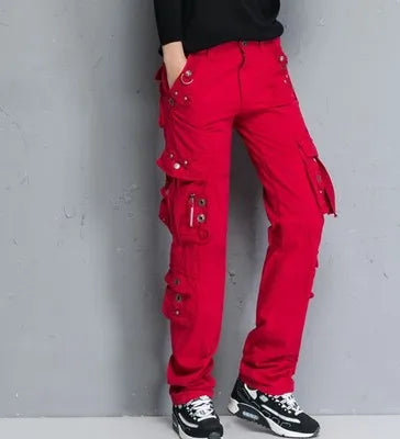Women Cargo Pants Camouflage Overalls Multi-pockets Oversize Climbing Hiking Outdoor Travelling Army Green Sports Trousers 6XL
