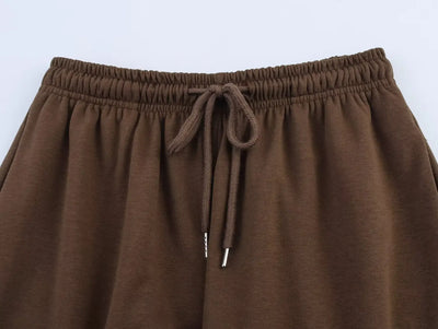 Women Summer Fashion 2 Pieces Short Sets Solid Loose T-Shirt and High Elastic Waist  Shorts Sportswear Female Chic Lady