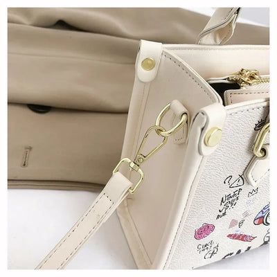 2025 Designer-Inspired Doodle Handbag - Women's Elegant Shoulder Tote, Spacious Summer Crossbody Purse with Top Handle - Elanique