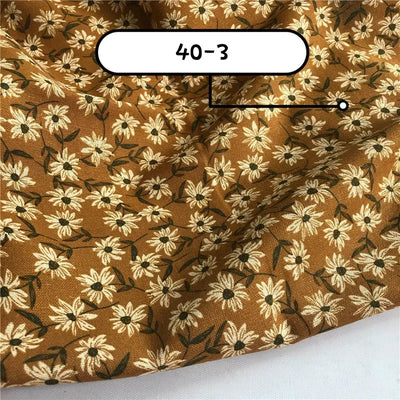 145x50/100cm Cotton Linen Small Floral Printed Fabric For Women's Clothing, Decorative Fabric DIY Handmade Sewing Cloth TJ20270