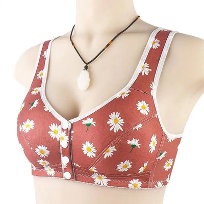 Bra For Women Wire Free Bra Cotton Underwear Front Closure Brassiere Women's Lingerie Large Bust 50 52 BCD Cup