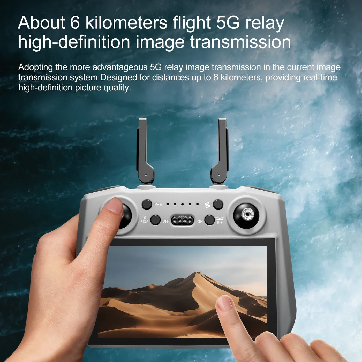 S155 GPS Drone Professional HD Camera 7.2-inch Touch Screen 3-Axis Gimbal EIS Relay Aircraft Laser Obstacle Avoidance Dron Toy