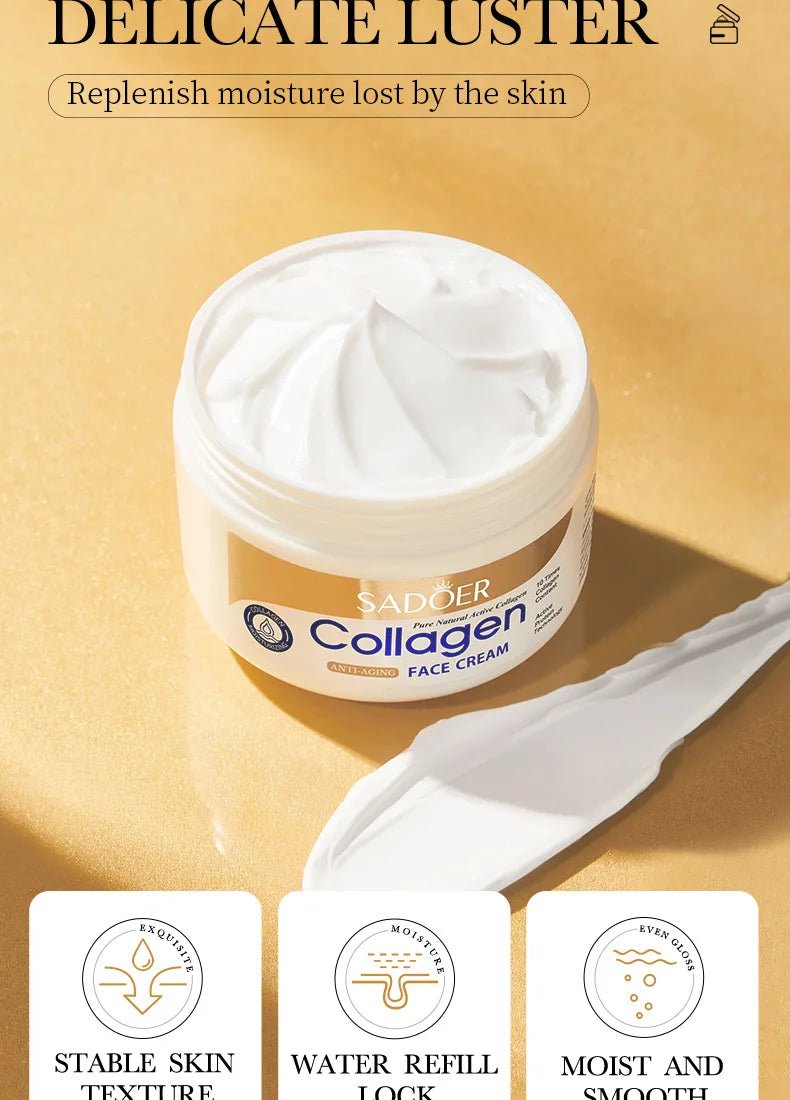 SADOER Collagen Firming Face Cream Skincare Moisturizing Hydrating Face Creams Faical Cream Beauty Face Skin Care Products