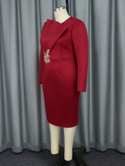 Customized Elegant Church Dresses for Women Party Bodycon Long Sleeves with Lace Appliques Sheath Classy Occasion African Weddin
