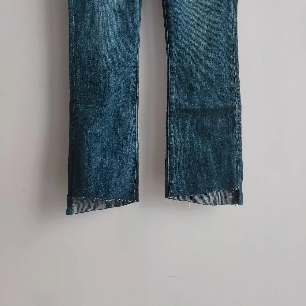 High waist women jeans Slim wild casual Flare Jeans pants Three colors available