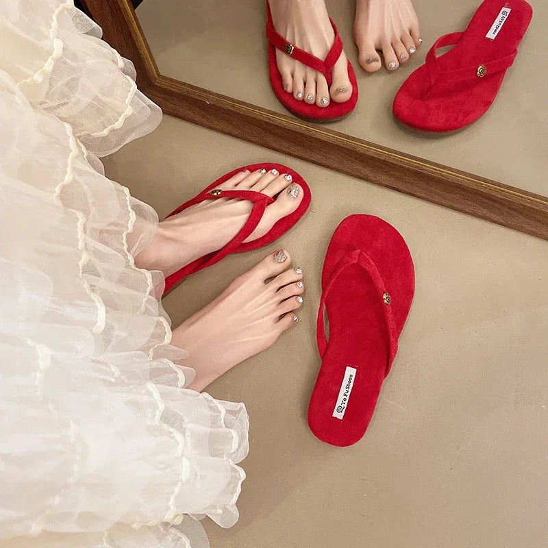 Luxury Designer Woman Flat Slippers Woven with Comfortable Women's Shoes Casual Bottom Slippers 2025 New Summer Women Sandals