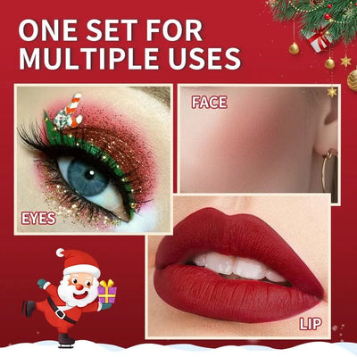 Christmas Colorful  Long-Lasting Water Resistant Lipsticks Lip Gloss Set Woman Makeups
