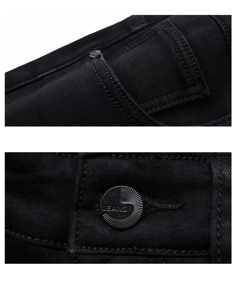 Men Classic Advanced Fashion Brand Jeans Jean Homme Man Soft Stretch Black Biker Masculino Denim Trousers Mens Pants Overalls