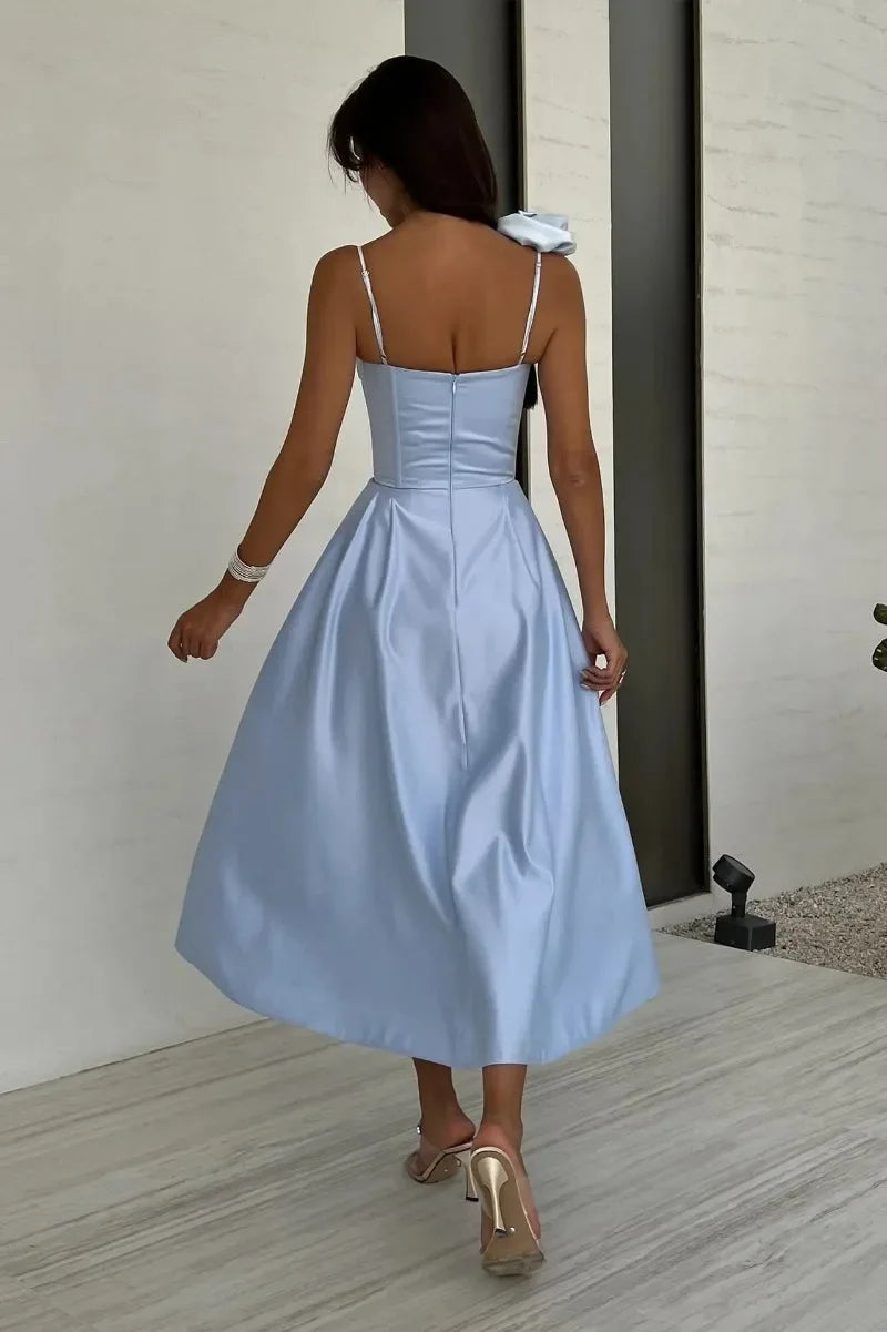 Luxurious Women Party Evening Dress Elegant 3D Floral Off Shoulder Corset Cocktail Gala Dress Graduation Wedding Foraml Prom