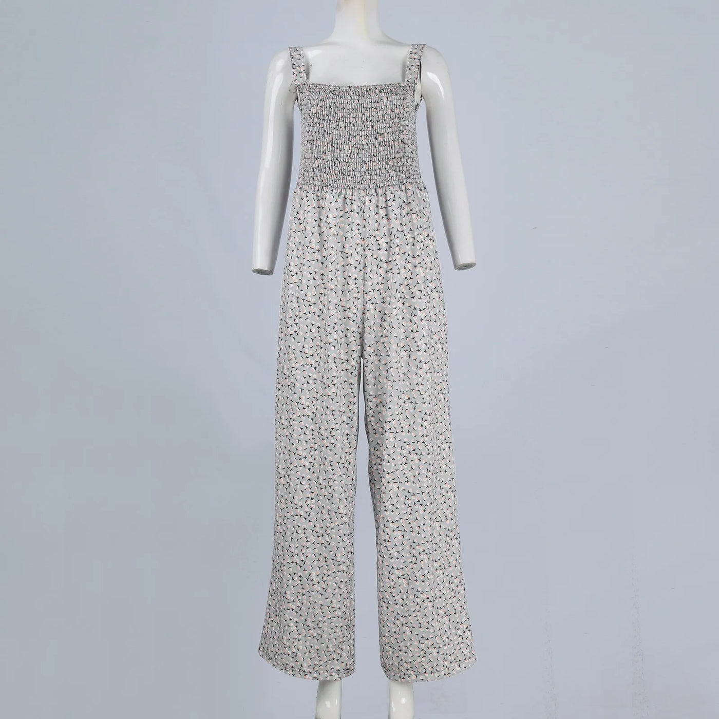 Summer Sexy Sling Jumpsuits Women'S Fashion Printed Loose Pencil Pants Casual Streetwear Elegant Party Female Spaghetti Rompers