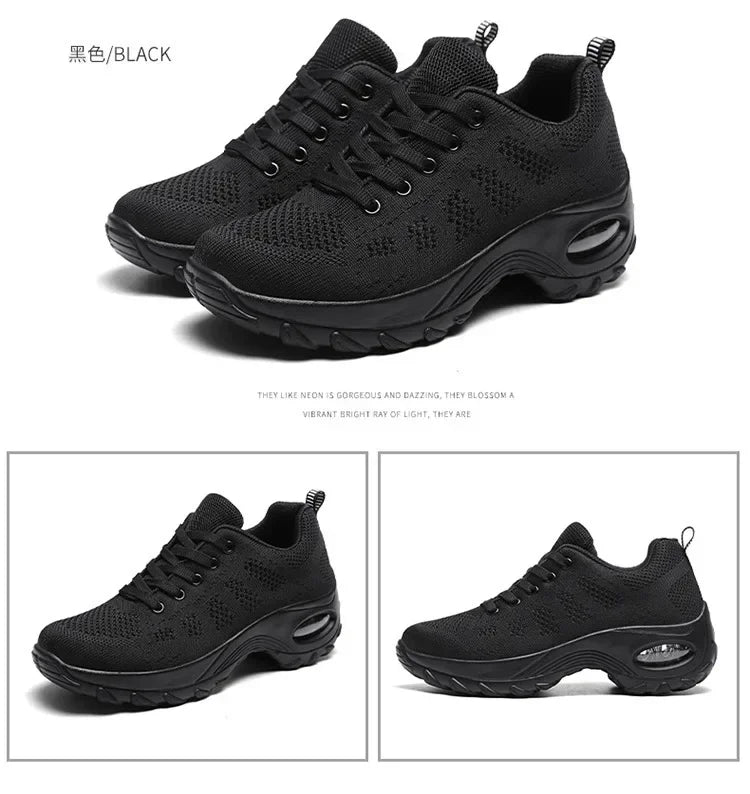 Woman Sneakers Fashion Casual Shoes Summer Air Cushion Mesh Female Shoes Comfortable Breathable Heightening Sneakers for Women