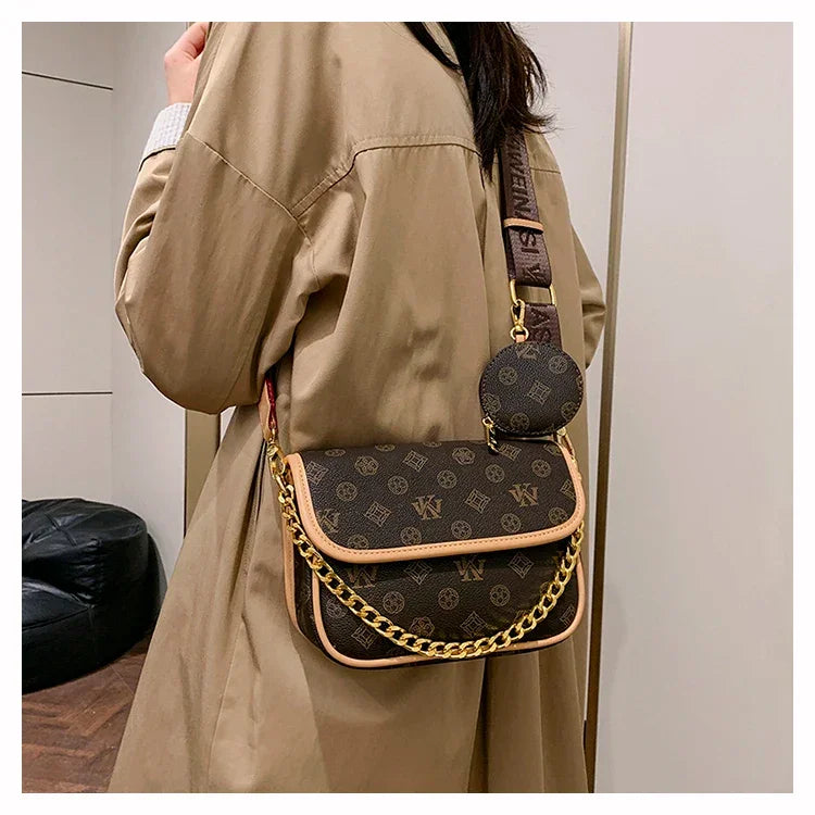 Designer Women's Leather Handbag - Elegant Crossbody Shoulder Messenger Bag Luxury Brand Tote Purse Stylish Ladies