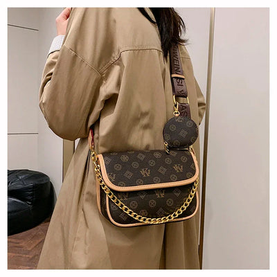 Designer Women's Leather Handbag - Elegant Crossbody Shoulder Messenger Bag Luxury Brand Tote Purse Stylish Ladies