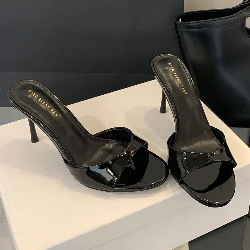 2025 New Slip On Women Stiletto Heels Shoes Female Slides Footwear Luxury Fashion Round Toe Ladies High Heels Pumps Shoes - Elanique