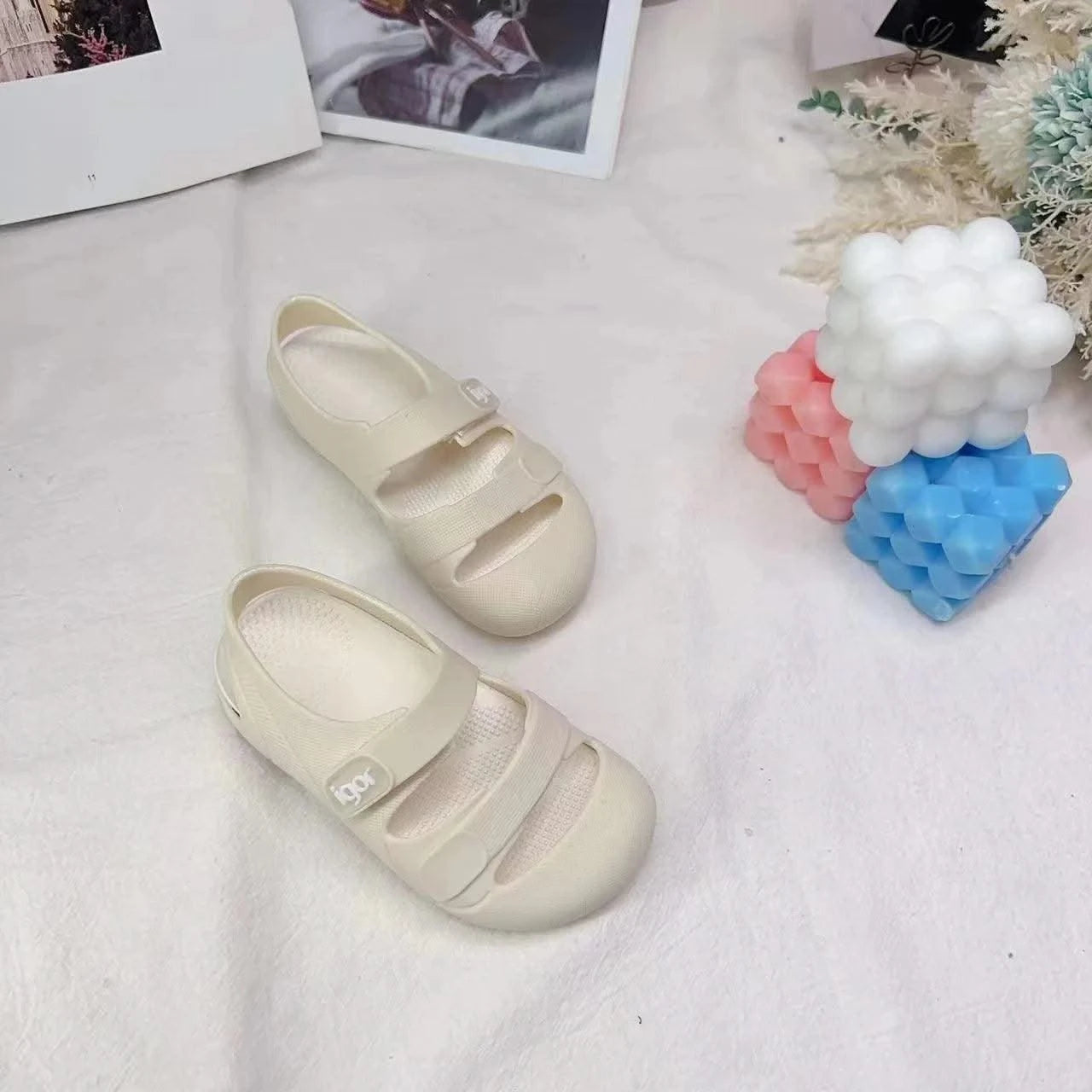 Kid Toddler Flat Breathable Fishermen Roman Shoes Children's Colorful Beach Comfortable Jelly Sandals Boy Girls Sandals SO098