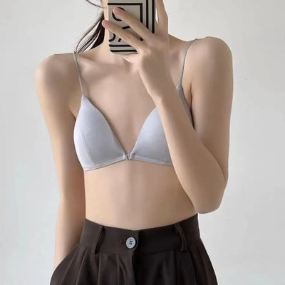 Breathable Triangle Bras for Women Beauty Back Push-up Wireless Bra Thin Strape Lingerie French Style Bra Girls