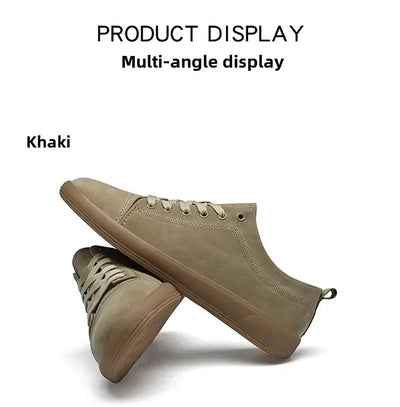 Summer New Fashion Casual Leather Shoes Lace-up Comfortable Men's Oxford Shoes Outdoor Soft Dress Shoes Non-slip Sports Shoes