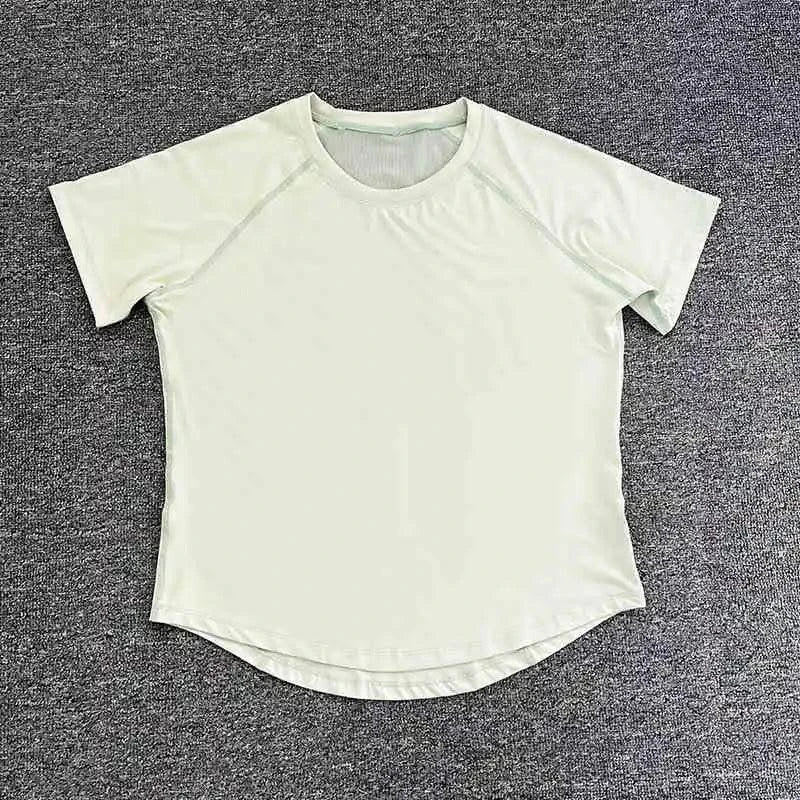 Women's sports T-shirt for running and yoga, loose mesh breathable outdoor cover-up, quick-drying thin fitness short-sleeved top