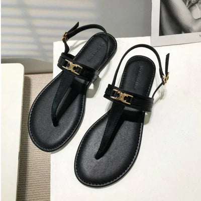 2025 Women's Flip Flops Summer New T Straps Simple Sandals Casual Flat Sandals  flat heel clip toes Roman outside Casual Shoes