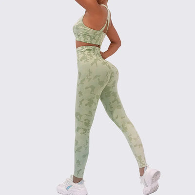 Women's top sports Yoga wear 2-piece set Women's fitness camouflage outdoor sports wear yoga wear set Sportswear for women