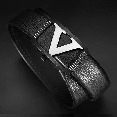 Men's Designer High quality Genuine Leather Belts Letter 'V' | Classic Exquisite Waist Strap