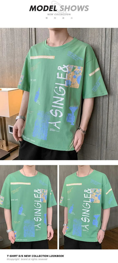 Men New T Shirt  Fashion Novelty  T Shirt   Tops Shirts Tee T-Shirt Crew Neck Streetwear Retro Style Multiple Colors Available