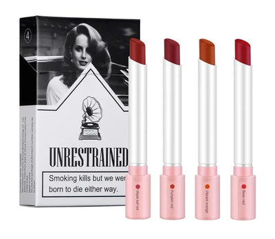 4 Colors Cigarette Lipstick Set Matte Lip Gloss Long Lasting Lip Glaze Waterproof Lip Stick Tube Nude Lip Tint Makeup Cosmetics