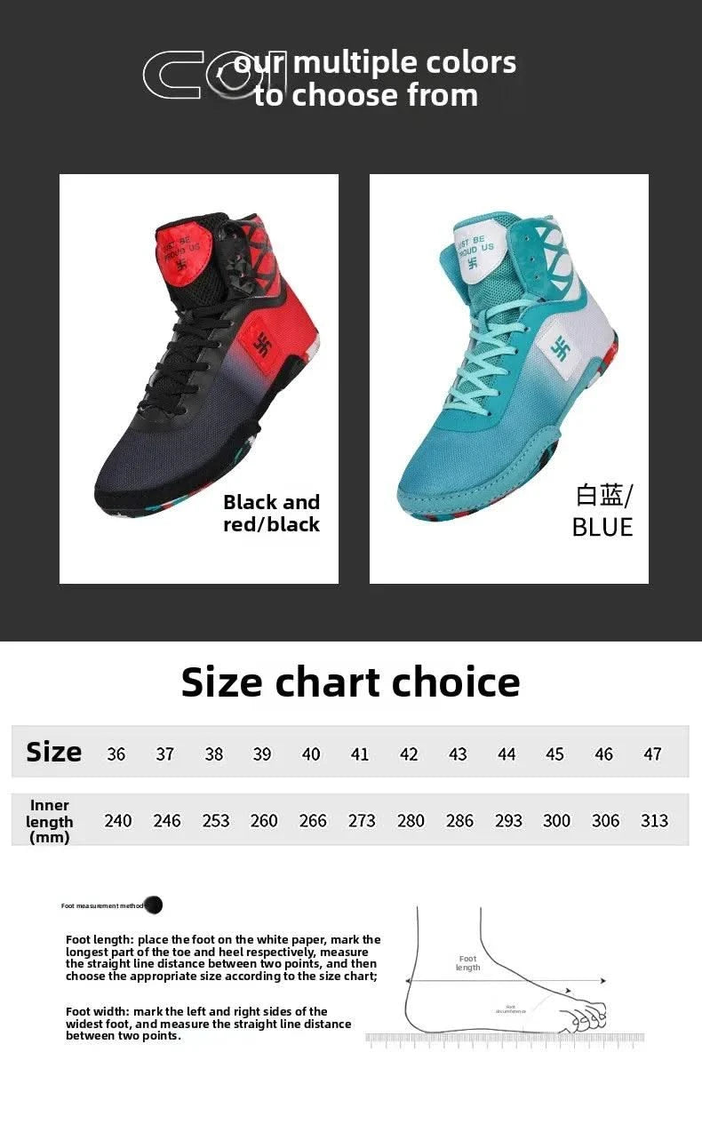 2025 New Wrestling Shoes for Men Non Slip Breathable Boxing Sneakers Wrestling Training Shoes Wear-Resisting Combat Sneakers