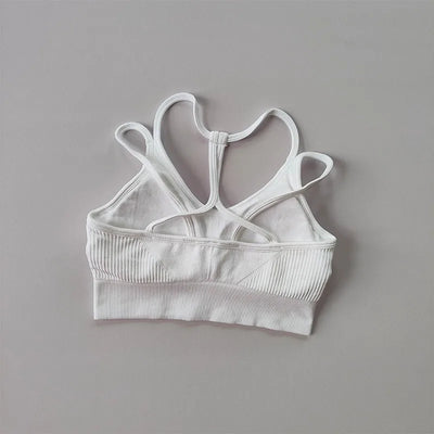 Women Breathable Sports Bra  Anti-sweat Fitness Top  Seamless Yoga Bra Gym Crop Top Brassiere Push Up Sport Bra Gym Workout Top