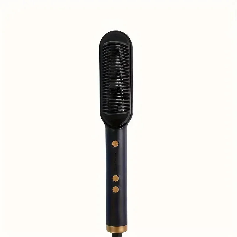 1pc Professional 2-in-1 Hair Straightening Brush - Wet & Dry Use, Versatile Styling Tool for Straightening and Curling