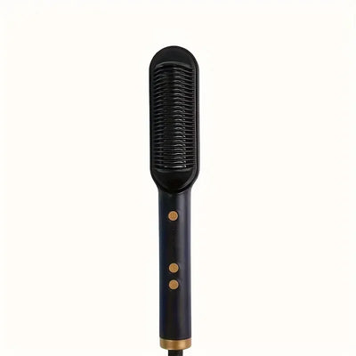 1pc Professional 2-in-1 Hair Straightening Brush - Wet & Dry Use, Versatile Styling Tool for Straightening and Curling