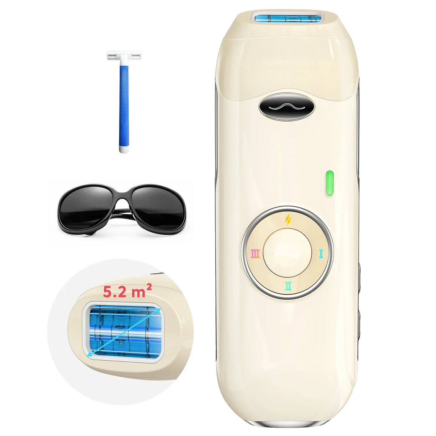Laser Hair Removal 5.2 cm² Contact 22J IPL Unlimted Ultra-fast Light Emission Painless Long-Lasting Hair Remover for men women