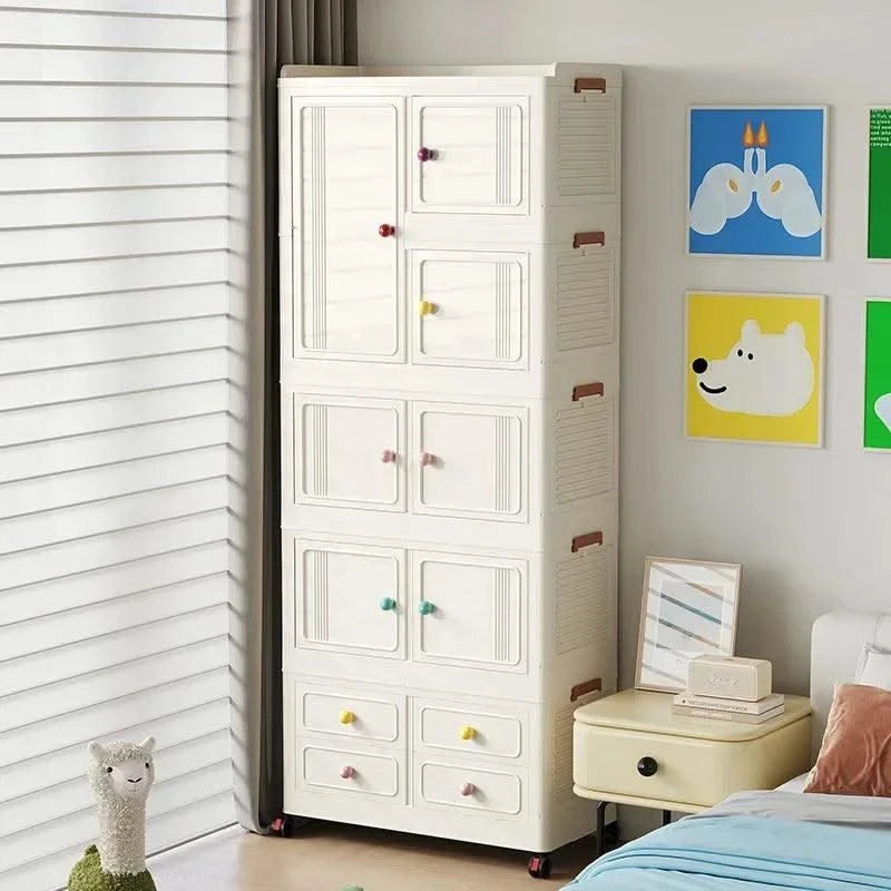 Home bedroom, children's storage cabinet, multi-layer snack cabinet, multifunctional large capacity dust-proof storage box