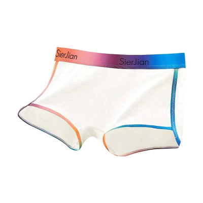 Women's Comfort Boxer Briefs Underwear Rainbow Waistband Panties Cotton Shorts Comfortable Underpants Sexy Intimates Lingerie