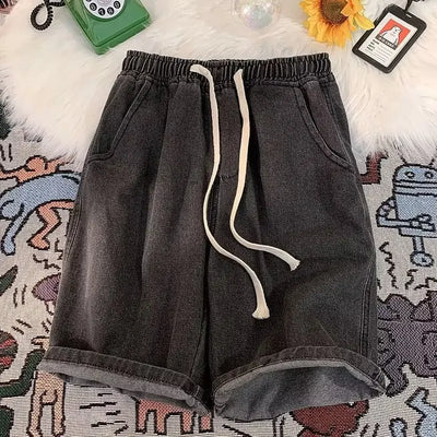 Summer men's seven inch jeans fashion design men's jeans slim fit straight leg short jeans casual loose wide leg denim shorts