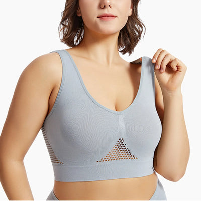 Breathable Sports Bra Top Fitness Women Brassiere Removable Padded Sport Bra Running Gym Seamless Push Up Bras