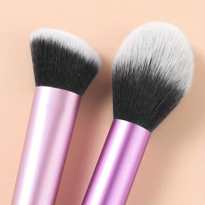 High-quality 8pcs/set Black Glossy Professional Makeup Brush Tool Kit Including Powder, Blush, Contouring, Eyeshadow, Highlighte