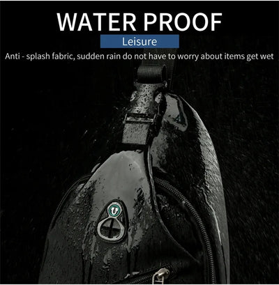 Men Fashion Laptop Waist Packs Trendy Computer Chest Bag Usb Shoulder Bag Leisure Chest Bag Large Capacity Crossbody Bag
