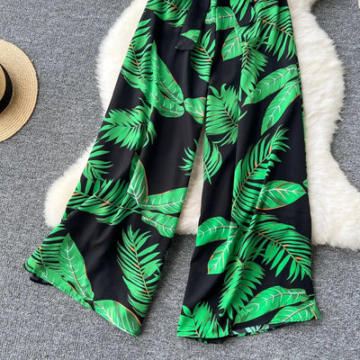 Women's Jumpsuit Elegant Sexy Suspender Printed Jumpsuits Casual Hip Waist Overalls Romper For Women Spring Summer 2024