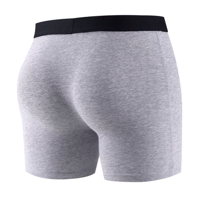Long Boxer For Man Cotton Men's Panties Family Print Boxershorts Mens Open Front Underwear Sexy Male Underpants Shorts