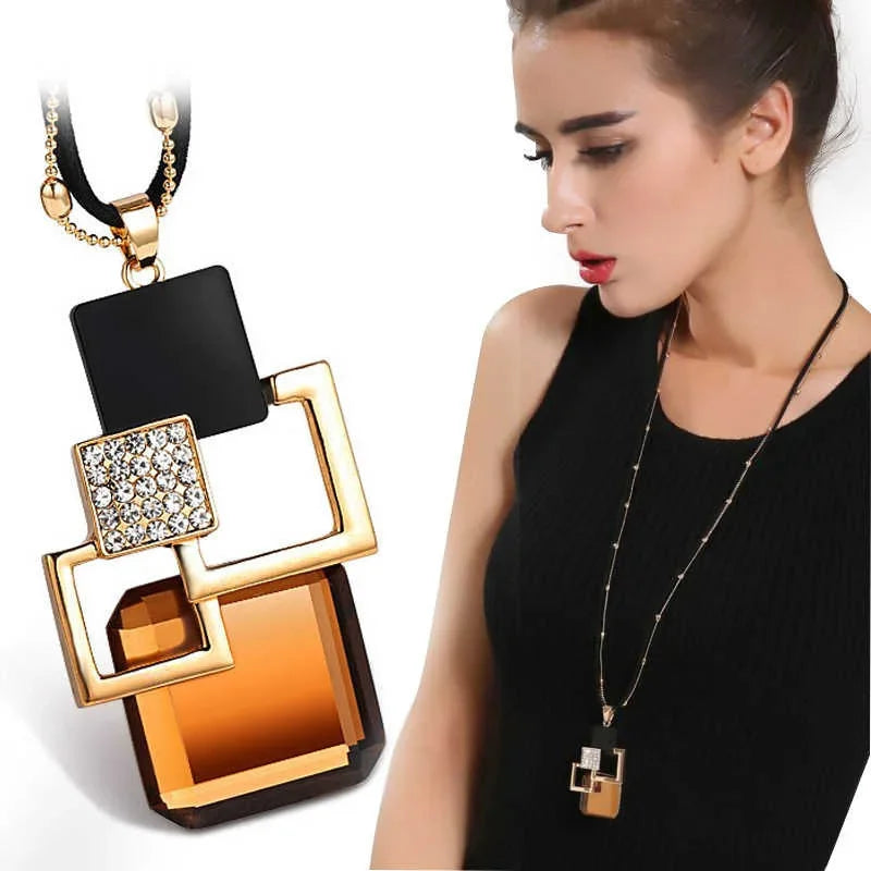 Long Necklaces & Pendants for Women Maxi Collier Femme Geometric Chain Fashion Necklace Statement Colar Accessories Jewelry 2024