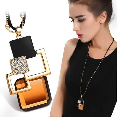 Long Necklaces & Pendants for Women Maxi Collier Femme Geometric Chain Fashion Necklace Statement Colar Accessories Jewelry 2024