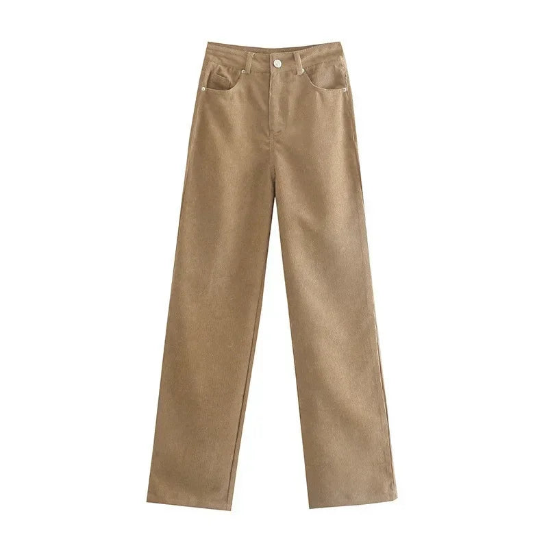 High-waist Plus-size Women Jeans Loose Small Person Straight Crotch Versatile Slimming Trousers Cotton Material