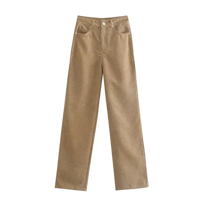 High-waist Plus-size Women Jeans Loose Small Person Straight Crotch Versatile Slimming Trousers Cotton Material