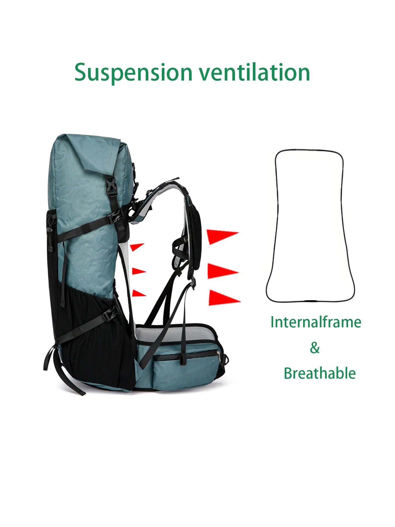 30L Hiking Backpack Daily Travel Wear-Resistant Waterproof Professional Climbing Large Capacity Roll-Up Shoulder Bag 2025 New